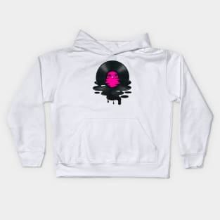 Vinyl LP Music Record Beach Sunset Pink Kids Hoodie